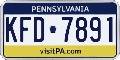 PA license plate KFD7891