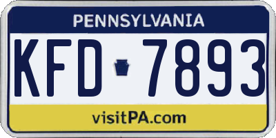 PA license plate KFD7893