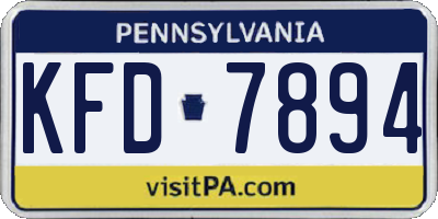 PA license plate KFD7894