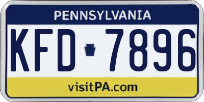 PA license plate KFD7896
