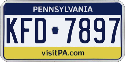 PA license plate KFD7897