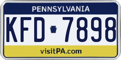 PA license plate KFD7898