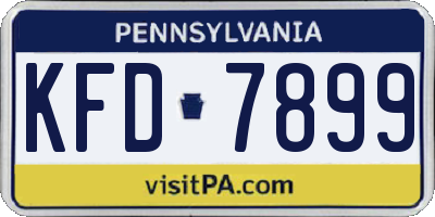 PA license plate KFD7899