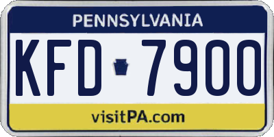 PA license plate KFD7900