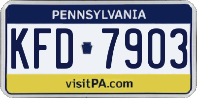 PA license plate KFD7903