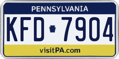 PA license plate KFD7904