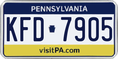 PA license plate KFD7905