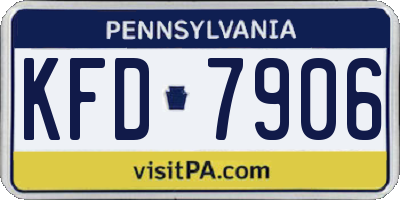 PA license plate KFD7906