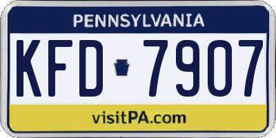 PA license plate KFD7907