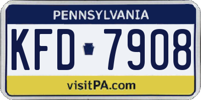 PA license plate KFD7908