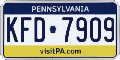 PA license plate KFD7909