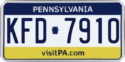PA license plate KFD7910
