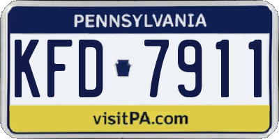 PA license plate KFD7911
