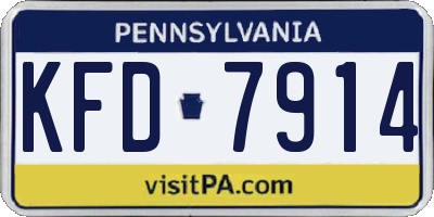 PA license plate KFD7914