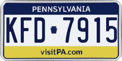 PA license plate KFD7915