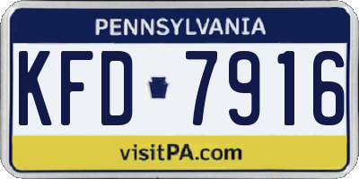 PA license plate KFD7916