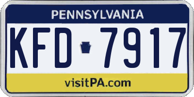 PA license plate KFD7917
