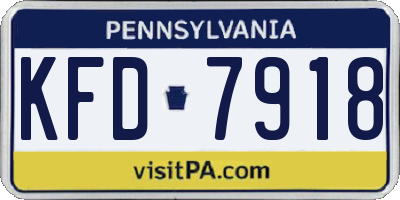PA license plate KFD7918