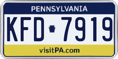 PA license plate KFD7919