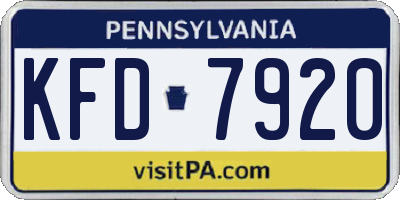PA license plate KFD7920