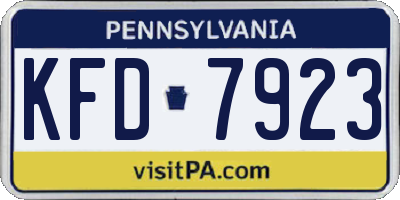 PA license plate KFD7923