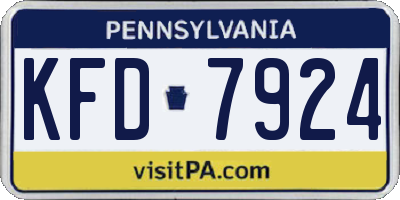 PA license plate KFD7924