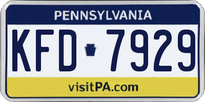 PA license plate KFD7929
