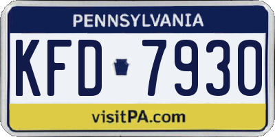 PA license plate KFD7930