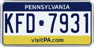 PA license plate KFD7931
