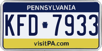 PA license plate KFD7933