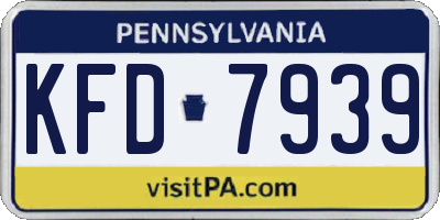PA license plate KFD7939