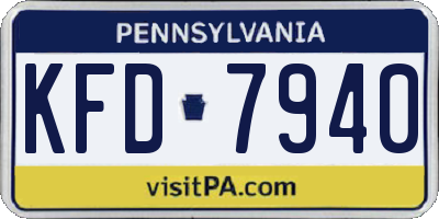 PA license plate KFD7940