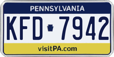 PA license plate KFD7942