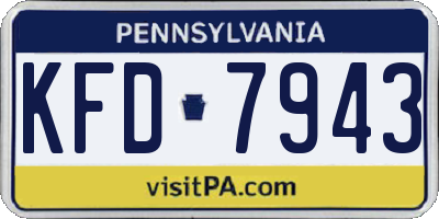 PA license plate KFD7943