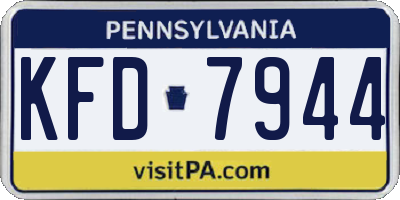 PA license plate KFD7944