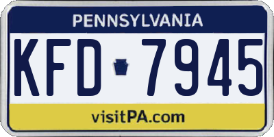 PA license plate KFD7945