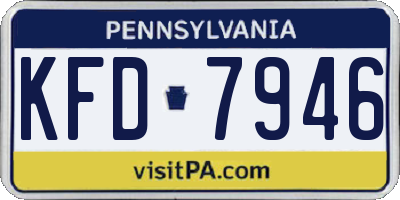 PA license plate KFD7946