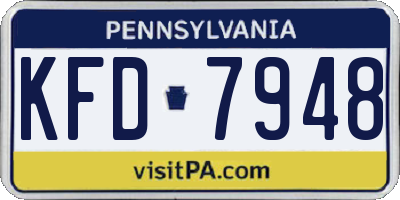 PA license plate KFD7948