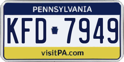 PA license plate KFD7949
