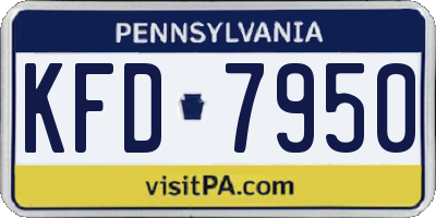 PA license plate KFD7950