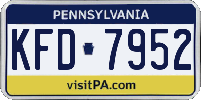 PA license plate KFD7952