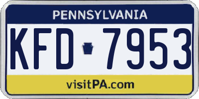 PA license plate KFD7953