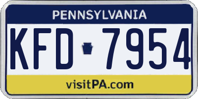 PA license plate KFD7954