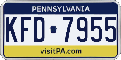 PA license plate KFD7955