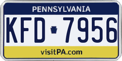 PA license plate KFD7956