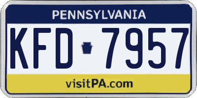 PA license plate KFD7957