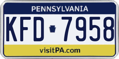 PA license plate KFD7958