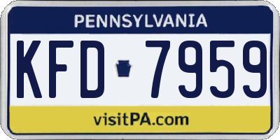 PA license plate KFD7959