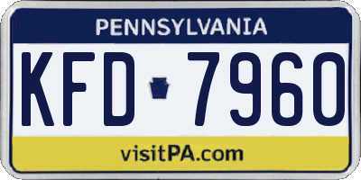 PA license plate KFD7960