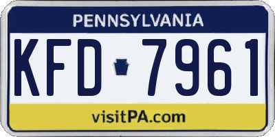 PA license plate KFD7961